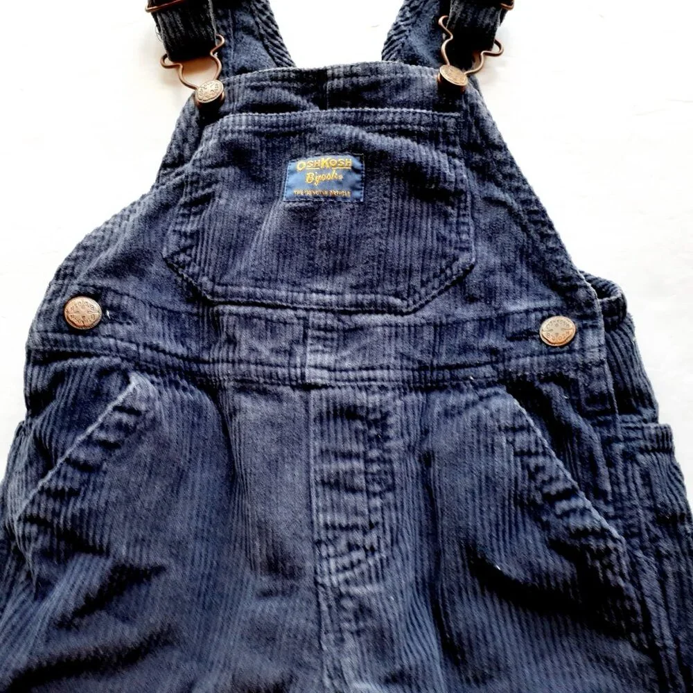 Oshkosh Boys Overalls Corduroy Navy Blue 18 Months